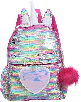 mochilas brillosas de unicornio
