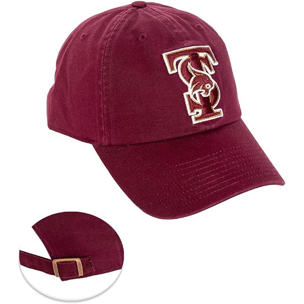 Texas State University Baseball Hat TXState Bobcats Brimmed Embroirderd Hats Cap Adjustable Cloth Strap Adult (Style B) Maroon, Maroon, One Size
