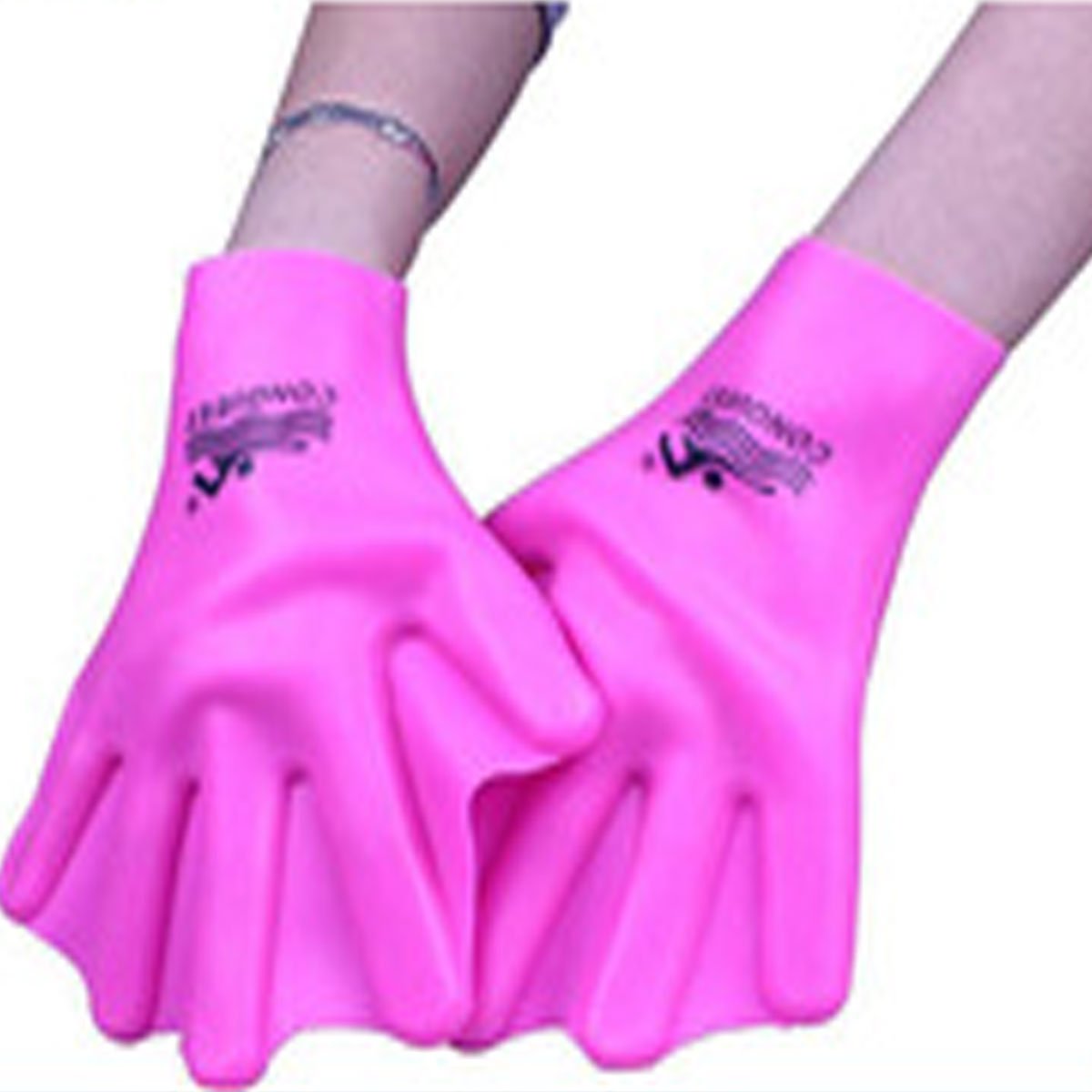Swimming Dive Hand Paddles Soft Silicone Webbed Gloves Swim Aquatic Training Accessories 2 PCS for Adult (ROSE) by VERISA