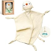 Momcozy Penguin Loveys for Babies with Cotton - Soft Security Blanket for Boy or Girl for Self-Soothing On-The-Go-Portable & Anti-Drop Design - Newborn Gift,Must Have(Yellow 14 inch)