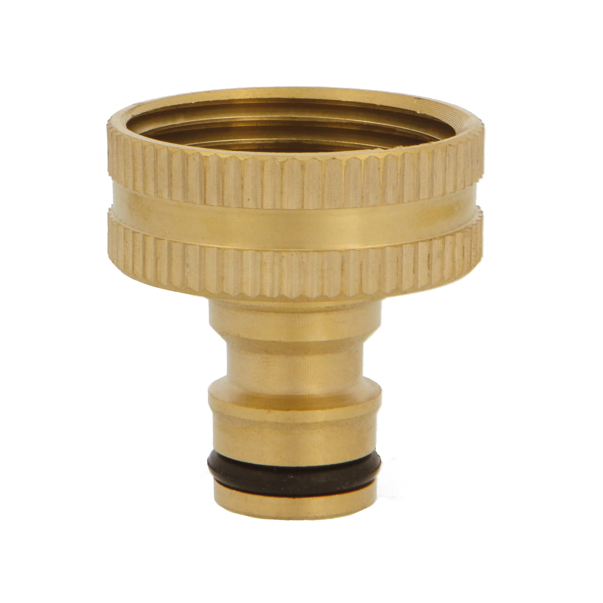Amig - Tap Union Adapter with Hose | 1" | Quick and Easy Connection for Water Hoses | Corrosion and Weather Resistant | Brass | Matte