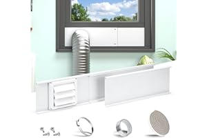 Daisypower Dryer Vent Window Kit, Adjustable Window Vent Kit with Outdoor Dryer Vent Cover,4 Inch Hood for Exhaust Ventilation