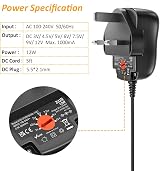 Zolt 12W Universal Power Adapter 3-12V 1A DC 8 Tips 5ft Cable view 3