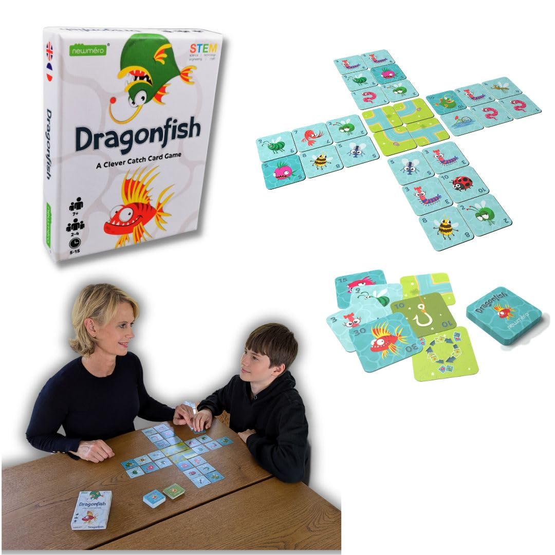 newméro Dragonfish - Fun & Educational Math Game for Kids | Family Board Game for Ages 7+ | Perfect for Kids, Teens, and Adults