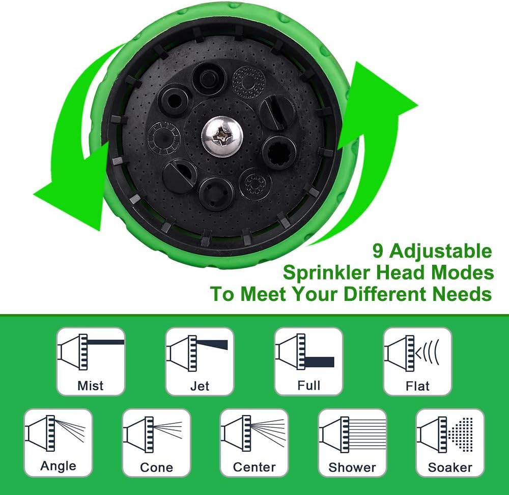 KURTVANA Expandable Garden Hose with 9 Function Nozzle,Durable Flexible Water Hose,3/4" Solid Brass Connectors,Extra Strength Fabric, Lightweight Expanding Hose(25ft+5ft): Home Improvement