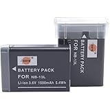 DSTE 2x NB-13L Replacement Li-ion Battery for Canon PowerShot G5X G7X G9X G7 X Mark II G9X Mark II SX620 HS SX720 HS Digital Camera as NB13L