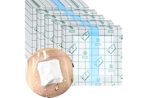 EaseToU Waterproof PD Dialysis Catheter Shower Cover 9x9 with No Glue On The Center, Peritoneal Dialysis PICC Line Chest Port Shower Protector Shield Island Bandage Dressing Accessories (Pack of 25)