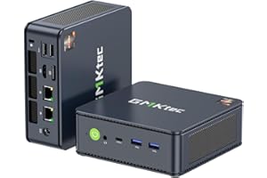 GMKtec Mini PC AMD Ryzen 7 5825U (Turbo 4.5GHz) Dual NIC 2.5G Gaming Desktop Computers 16GB DDR4 512GB SSD Dual LAN 2.5G/ WiFi 6E, USB3.2, USB-C, BT 5.2, DP, HDMI, Dual Fan
