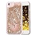 iPhone 7 Plus Case, iPhone 7 Plus Liquid Glitter Case,PHEZEN 3D Creative Design Shiny Quicksand Flowing Bling Glitter Sparkle Heart Clear Hard Case for iPhone 7 Plus - Gold Star