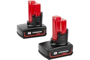 DEWQKI 2 Pack 6000mAh 12V Lithium Ion Replacement Battery Compatible with Milwaukee M12 Battery 48-11-2401 48-11-2402 48-11-2