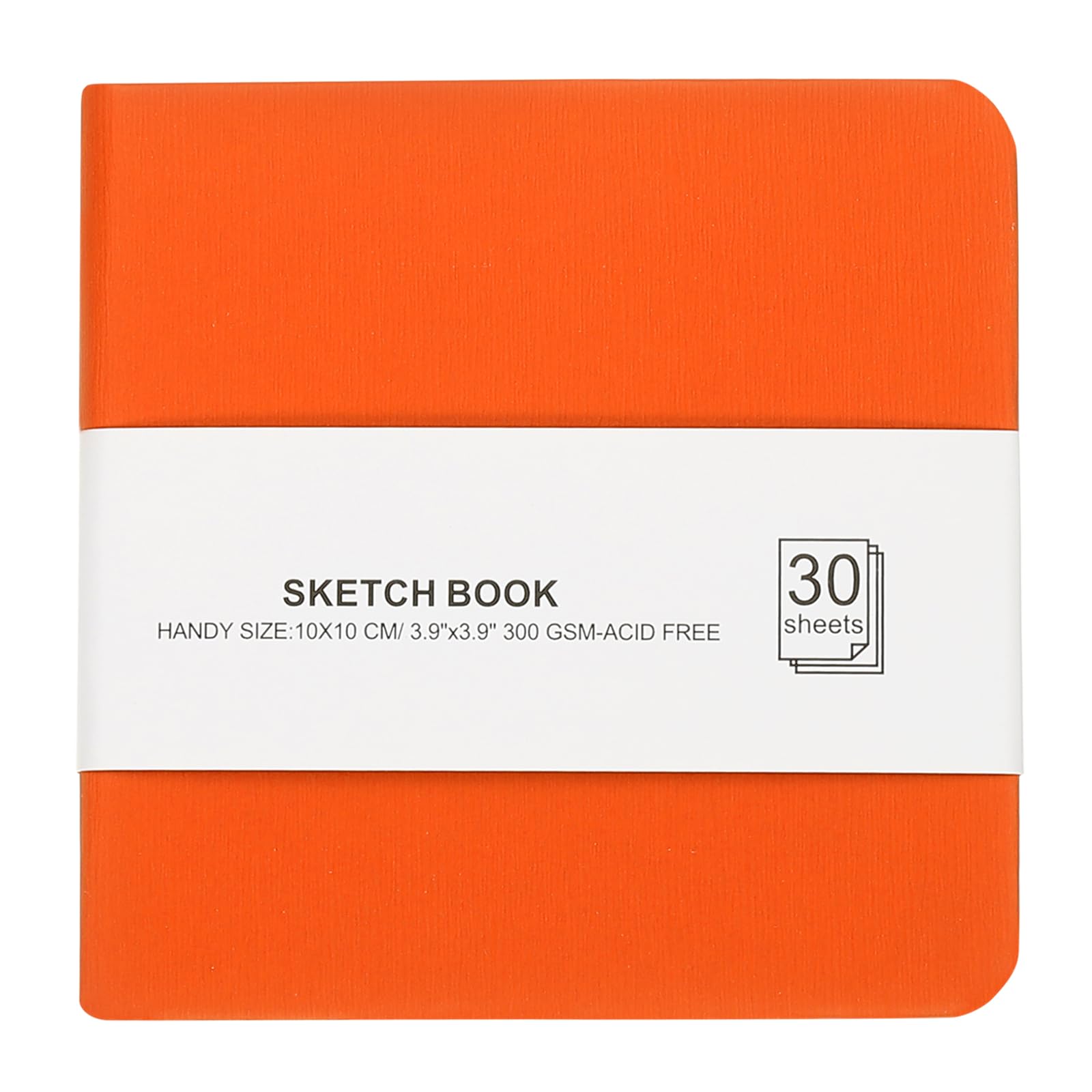 PATIKIL 4x4" Watercolor Paper Sketchbook, 30 Sheet 300GSM/203lb Acid Free Watercolor Journal Hardcover Artists Paper Pads for Painting, Orange