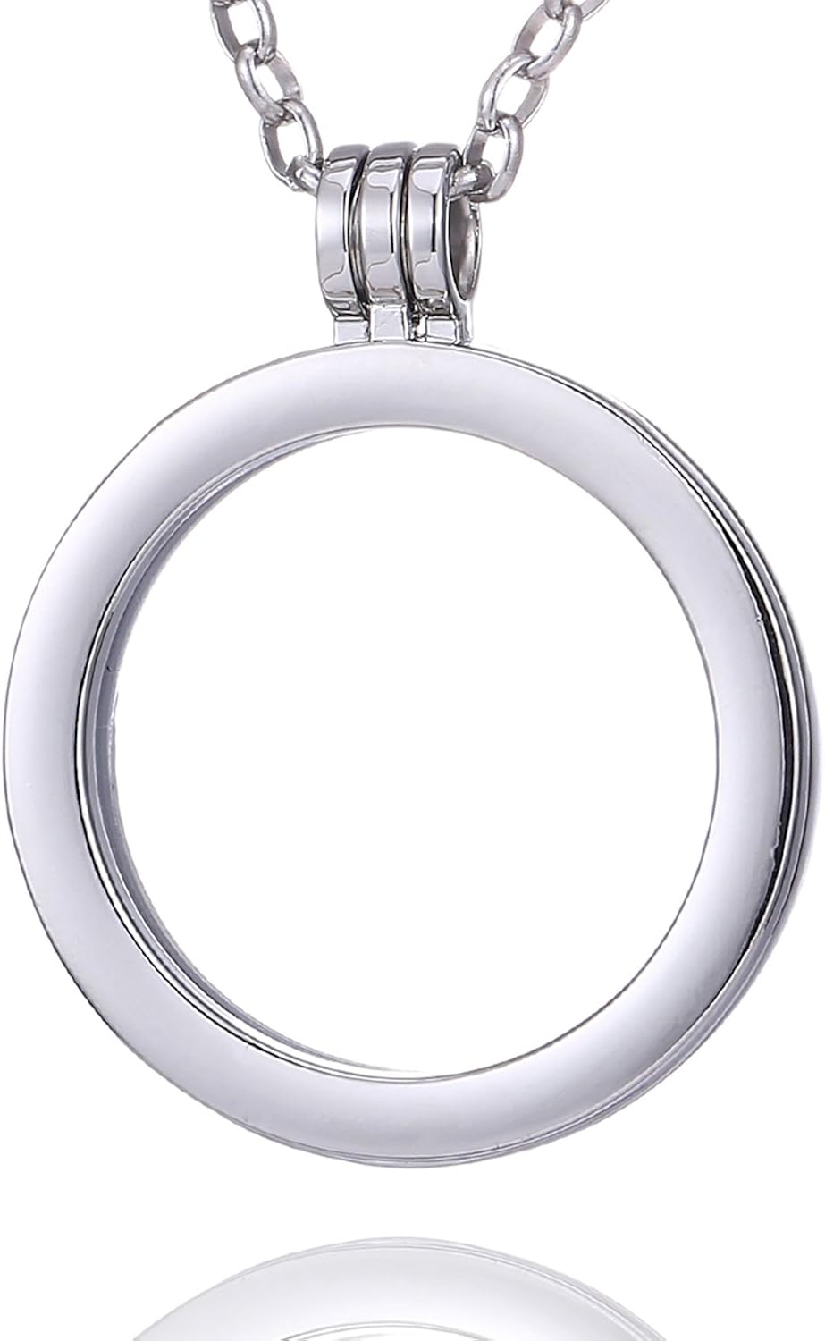 Morella Women Necklace 70 cm 27.5" Stainless Steel with a Coin Carrier for Coins 33 mm 1,3" in a Velvet Jewelry Bag