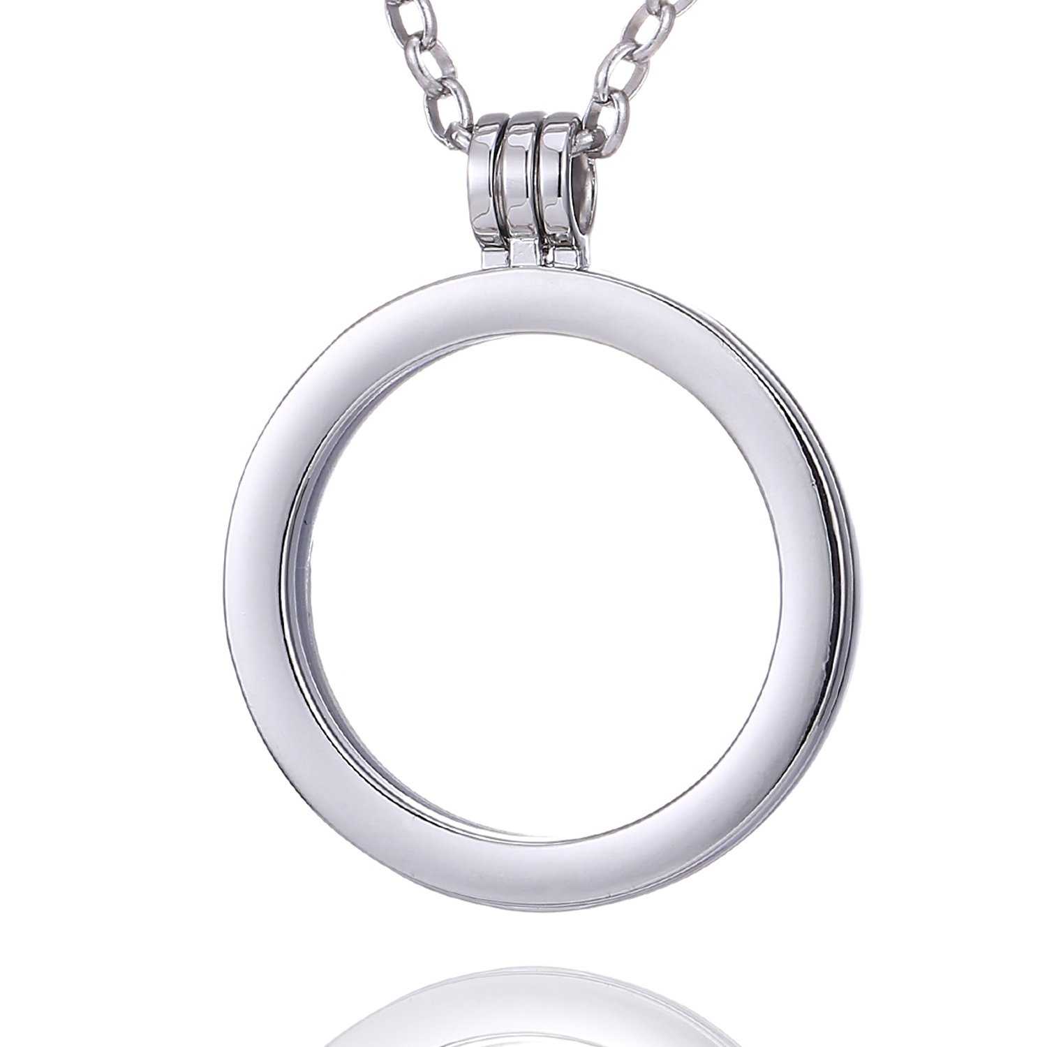 Morella Women Necklace 70 cm 27.5" Stainless Steel with a Coin Carrier for Coins 33 mm 1,3" in a Velvet Jewelry Bag