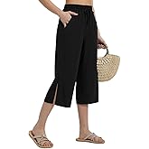 baleaf Women's Capri Beach Pants Wide Leg Quick Dry Lightweight Capris UPF50+ Casual Sweatpants Swim Pants
