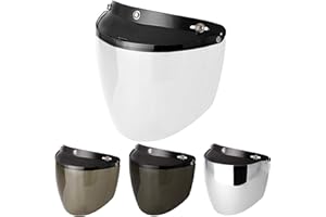 Chern Yueh 3-Snap Flip Shield Visor for Motorcycle Helmets (Clear)