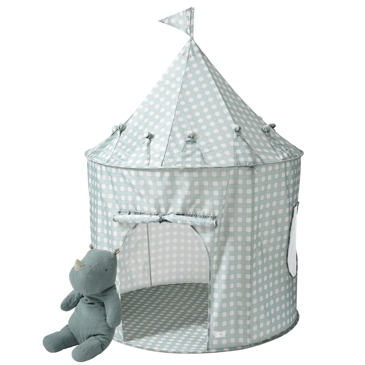 Photo 1 of 3 Sprouts Kids Play Tent - Sustainable Recycled Fabric – Fun Spacious Childs Playhouse for Indoor Games for Boys & Girls - Durable Fort Pop Up House for Toddlers & Children Age 3-10 - Gingham Blue