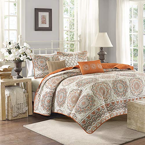 Madison Park Tangiers 6 Piece Coverlet Set, Orange