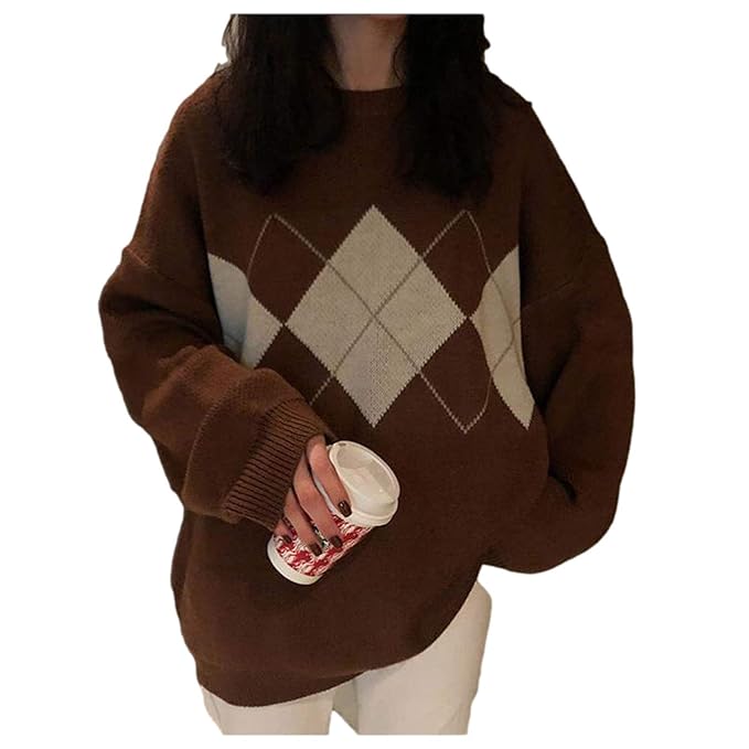 Buy Nbrand Y2K Women's Knitted Sweater and Pullover Oversized Loose
