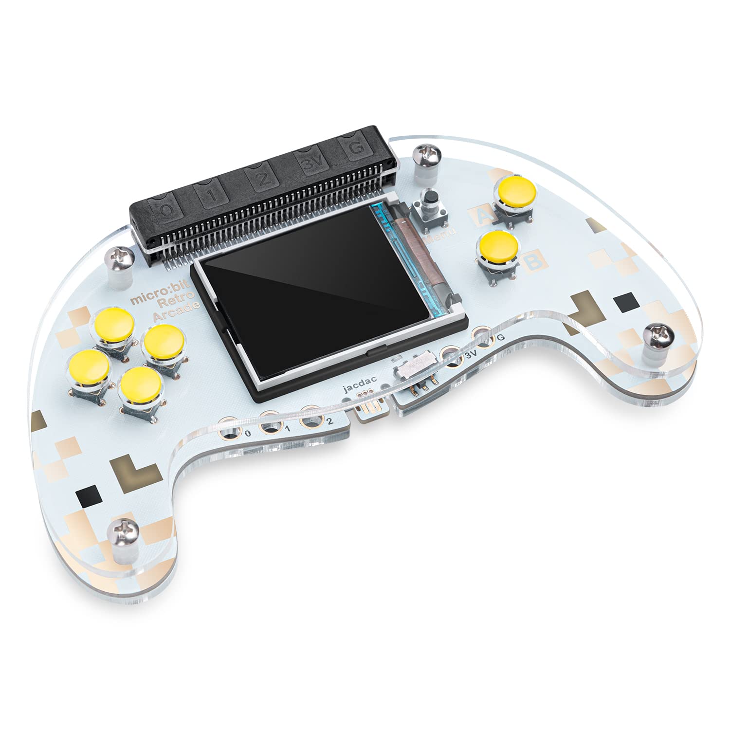 ELECFREAKS microbit Retro Makecode Arcade for STEM Education, Micro:bit Joystick Programming Learning Machine Supports Remote Control and Creat Games(Without Micro:bit)