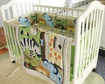 green baby crib