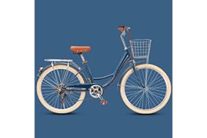 7 speeds Hybrid Bikes,Low Step-Through Frame City Bicycle,Tandem Bicycles,Rear Cargo Rack,Comfort City Commuter Bikes with Pe