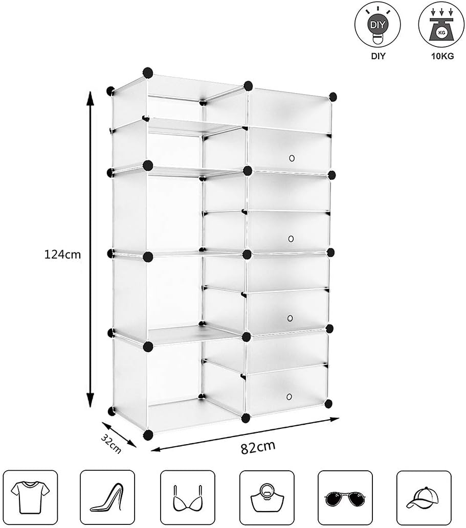 Scarpiera Componibile Modulare Fai Da Te 8 Ante In Plastica E Acciaio Organizer Scarpe - 5