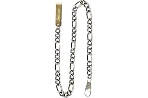 SIBOSUN Antique Pocket Watch Chain, Figaro Link Chain for Pocket Watch Biker Punk Men Cool Trouser Jeans Wallet Fob Gift