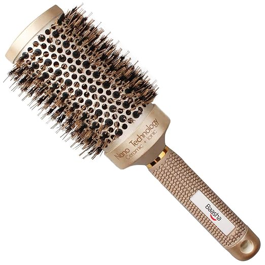 Baasha Extra Large Round Brush 3 Inch, Hair Brush With Boar Bristle