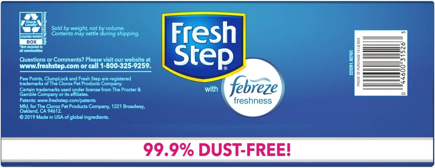 Fresh Step Extreme Scented Litter with The Power of Febreze, Clumping Cat Litter – Mountain Spring, 14 lb, Grey : Pet Supplies