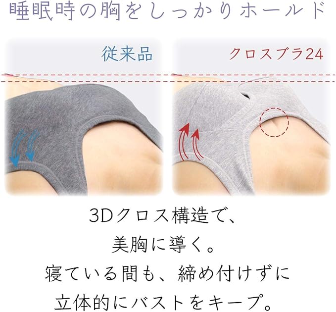 Amazon クロスブラ24 3枚セット ナイトブラ ノンワイヤーブラ おやすみブラ 夜用ブラ バストアップ ブラジャー ヨガブラ スポーツブラ ブラジャー 通販