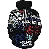 Chaos World Men's Novelty Hoodie Long Sleeves 3D Funny Graphic Print Sweatshirt Pullover
