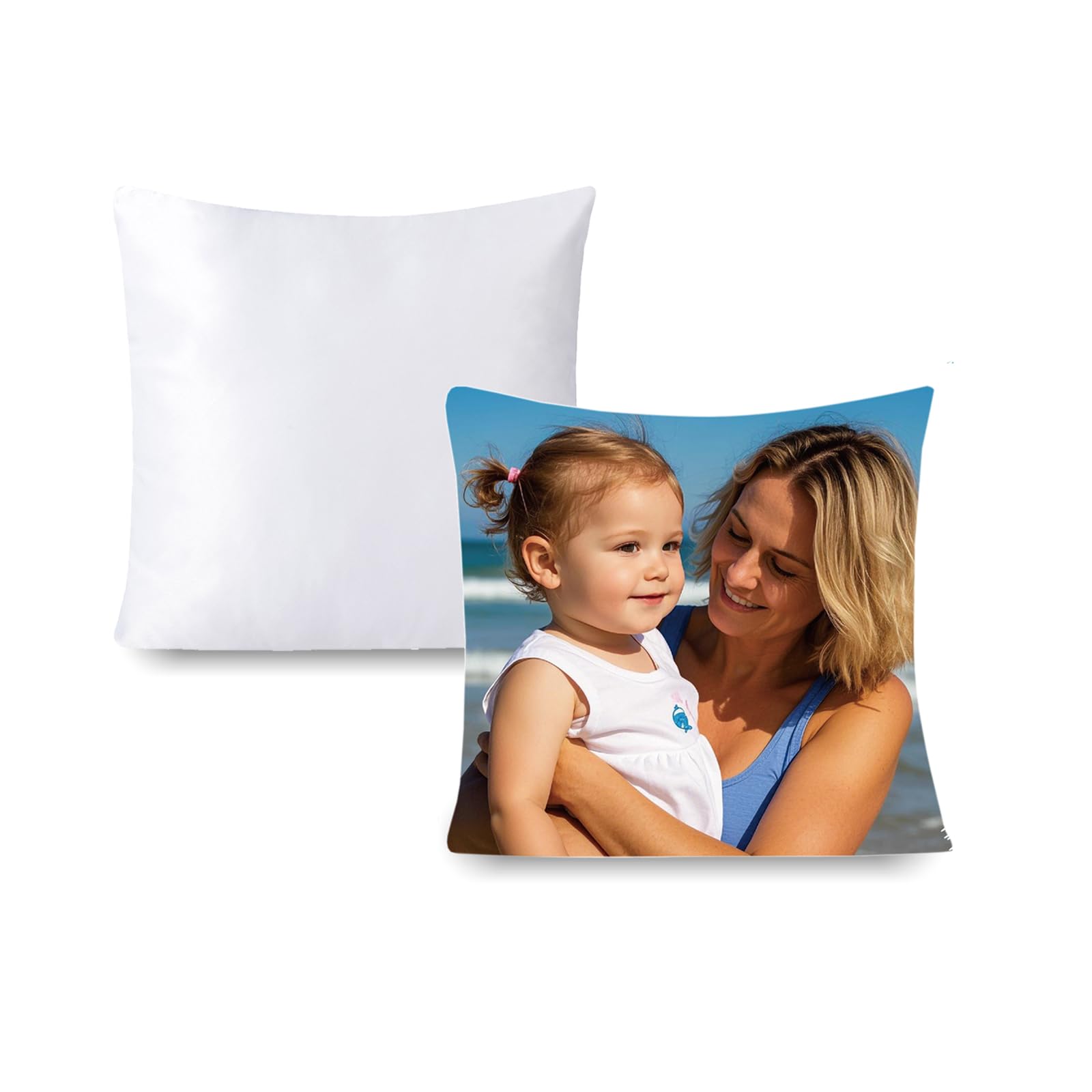 CALCA 50 Pack Sublimation Blank Pillow Case Plain White Fashion Cushion Cover Pillowcase 40 x 40cm for Sublimation Printing