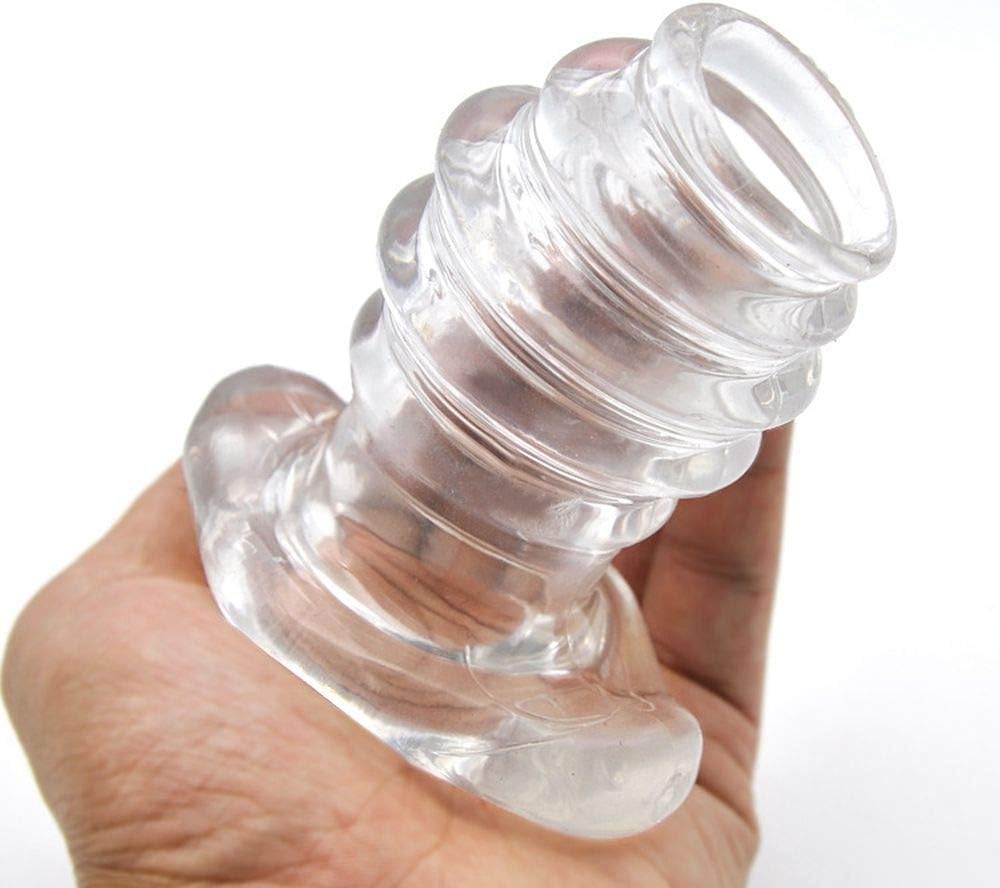 Glass Women Funny Soft EeHollow Plug Dilatador Er Funny Toy Couples,Blue