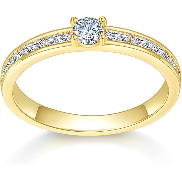 Anillo De Oro Amarillo De 9 Quilates Con Diamantes Y Esmeraldas Para Mujer