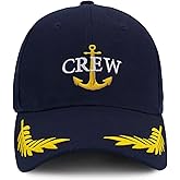 Captain Hat & First Mate | Matching Skipper Boating Baseball Caps | Nautical Marine Sailor Hats Navy Gold