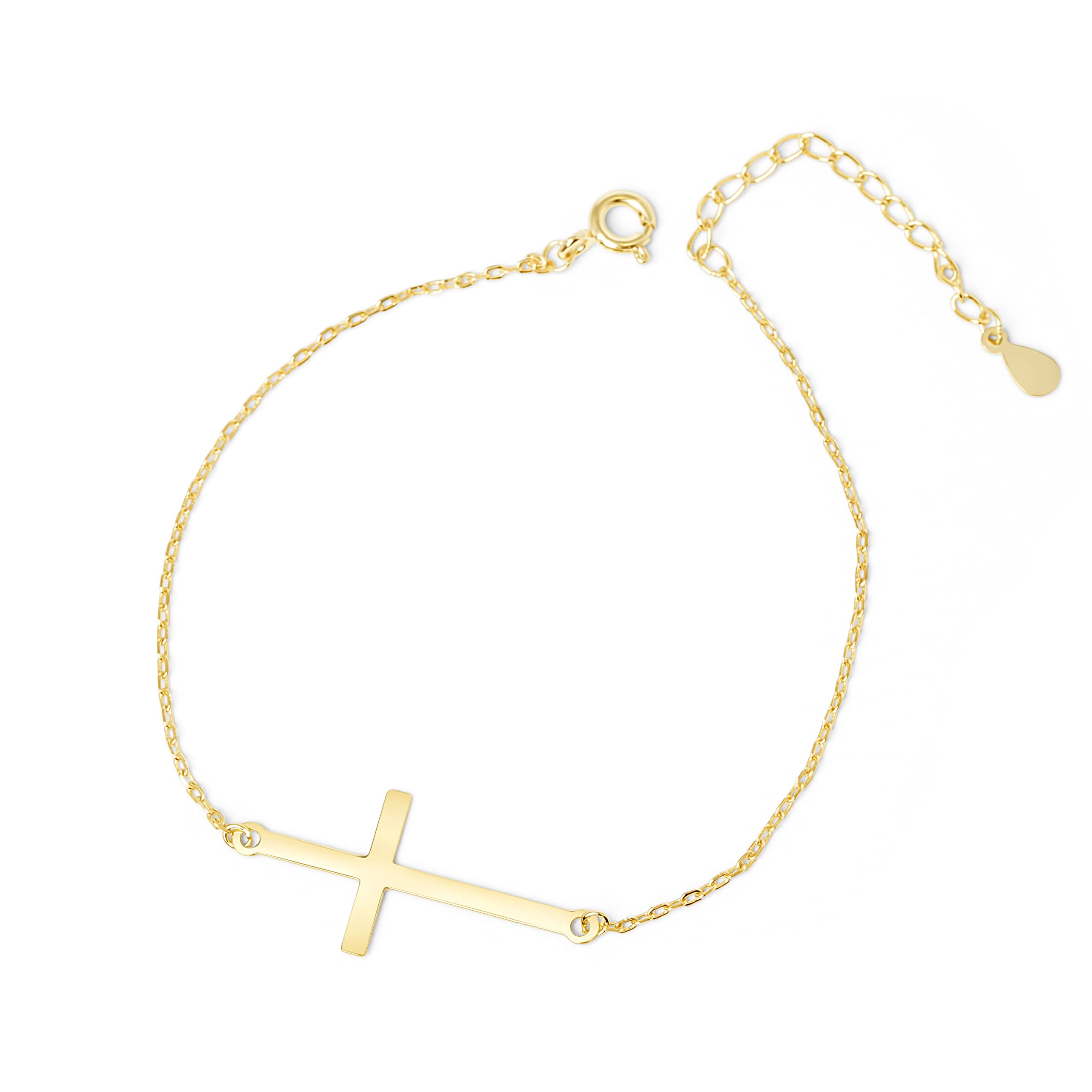 Women’s 925 Sterling Silver Gold-Plated Cross Santa Severina Bracelet, a Great Gift or Present for Ladies
