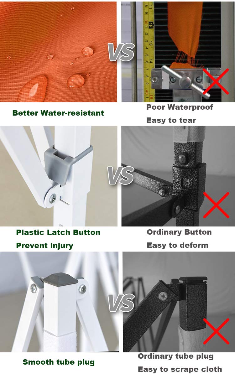 10x10 adjustable shade pergola on Gazebos Black American Phoenix Pop Up Canopy Tent 10x10 Portable Instant Commercial Outdoor Beach Heavy Duty Market Shelter Patio Lawn Garden