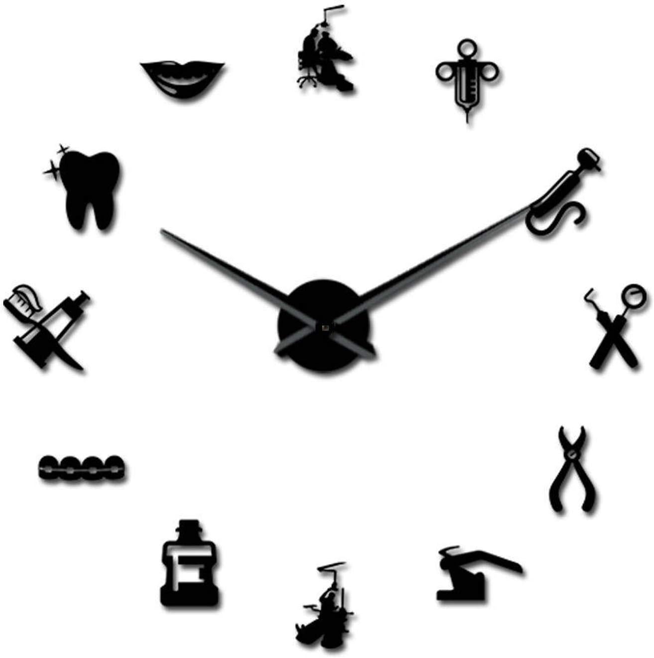 Dentist Frameless 3d Wall Clock Dental Clinic Hospital Modern Design Art Decor Home Dcor Wall Clocks