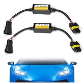 KUQUTIDY 2PCS 9006 LED Headlight Canbus Decoder, Anti-flicker LED Headlight Conversion Kit, Blinker Resistor Harness Adapter, Unviersal Warning Error Code Canceler for Cars Headlights