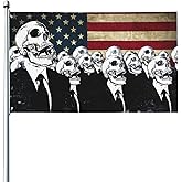 Outdoor Flags Human Mr. Skulls American flag Summer Garden flag Double Sided Yard Flags 3x5FT Spring Summer Holiday Garden Decor for Outside, Lawn, Porch, Balcony.