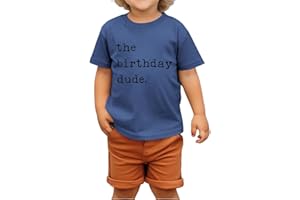 GLIGLITTR Birthday Boy Shirt Birthday Dude Tshirt 2nd 3rd 4th 5th 6th Toddler Boys B-Day Party Tee Tops