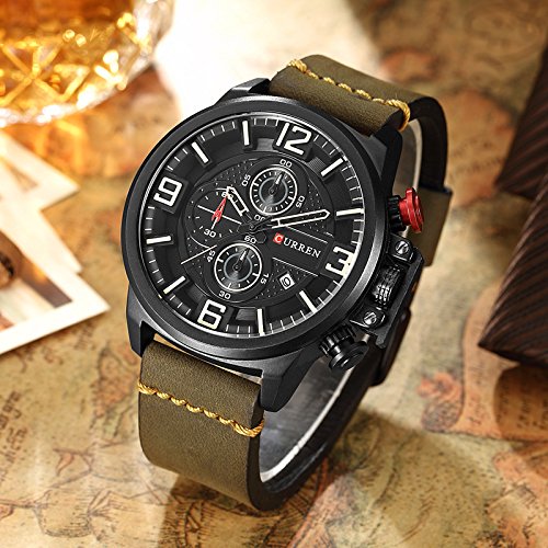 Reloj de Pulsera para Hombre, cronógrafo Deportivo, cronógrafo Rojo, Resistente al Agua, Cuarzo, Reloj Masculino Montre Homme - Imagen 4