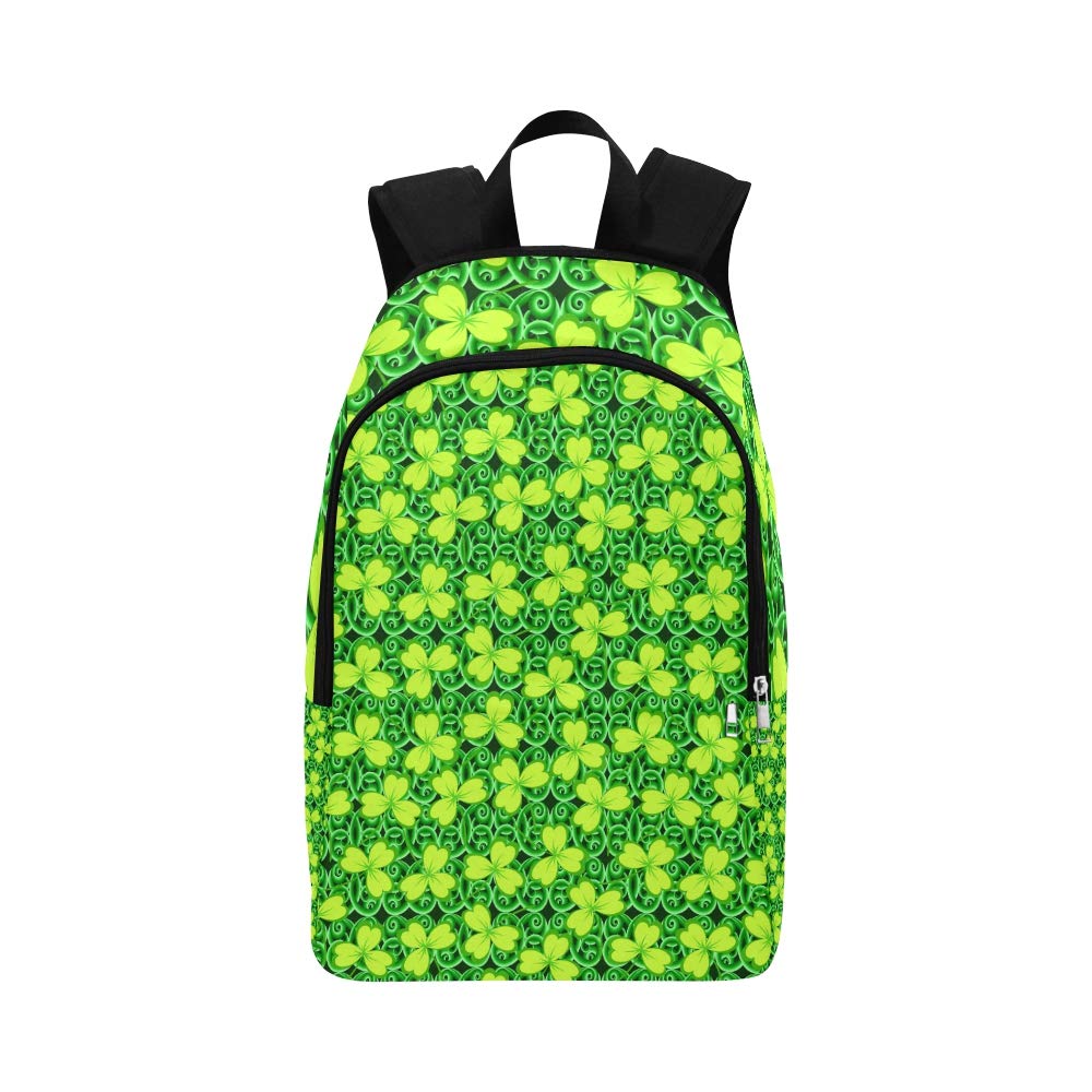 QYUESHANG St Patricks Day Clover Leaves Shamrocks Casual Daypack Travel Bag College School Backpack Mens Women