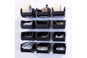 OmniWall Bin Storage System- Wall Mounted 16" x 16" Metal Garage Tool Organization System (White)