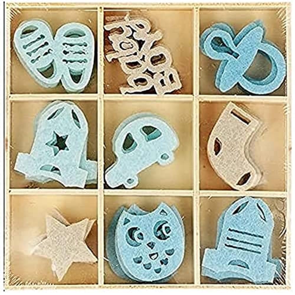 Artemio 13070137 Set of 45 Mini Silhouettes, Felt, Multi-Colour, 9 x 1 x 9 cm