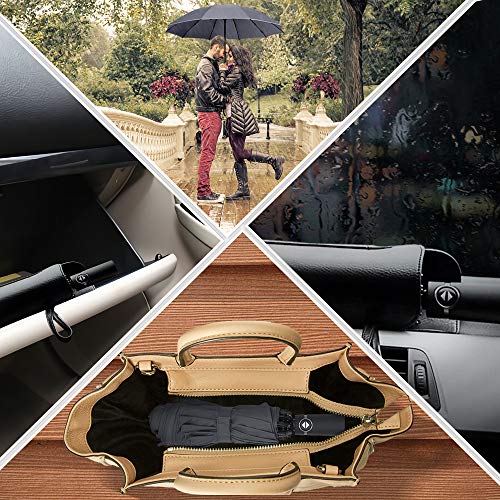 Bodyguard Inverted Windproof Umbrella with Teflon Coating, 10 Ribs Auto Open and Close Travel Umbrella, Portable Reverse Umbrellas with Leather Cover - Thumbnail 7