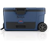 Ninja FrostVault&trade; 65qt Cooler with Wheels, Dry Storage, Lakeshore Blue | Ninja FrostVault's 65-qt capacity holds 97 cans, keeps food cool &amp; dry, and rolls easily on all-terrain wheels