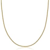 PORI JEWELERS 10K Yellow Gold 1.5mm Franco Square Box Chain Necklace or Bracelet - Lobster Clasp