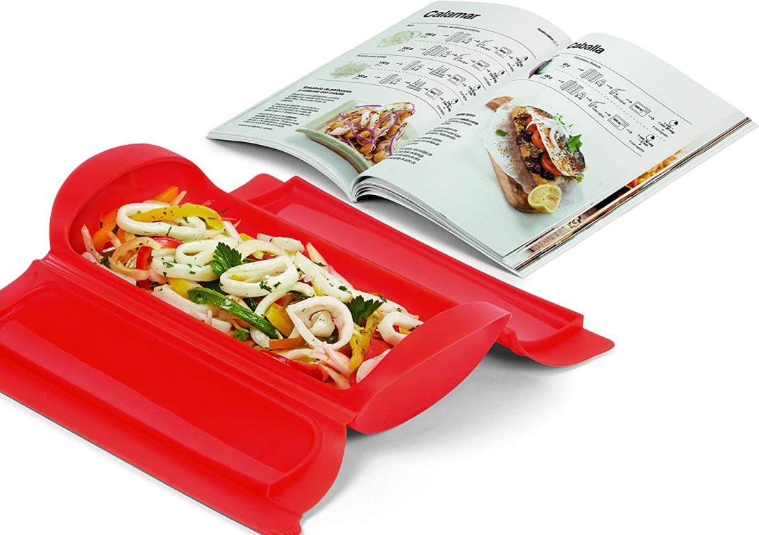 Lékué Kit Steam Case 600 ml + Recipes Book in Spanish