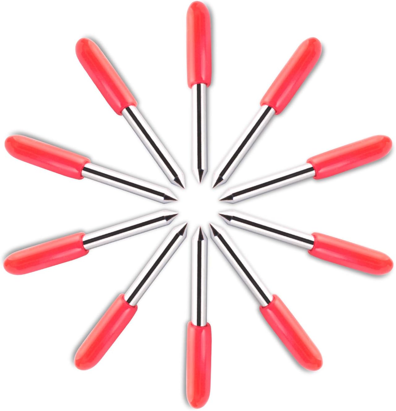HQMaster 45 Degree Tungsten Steel Lettering Blade Vinyl Cutter Blades for Roland Cutting Plotter Red Cap Pack Of 10: Home Improvement